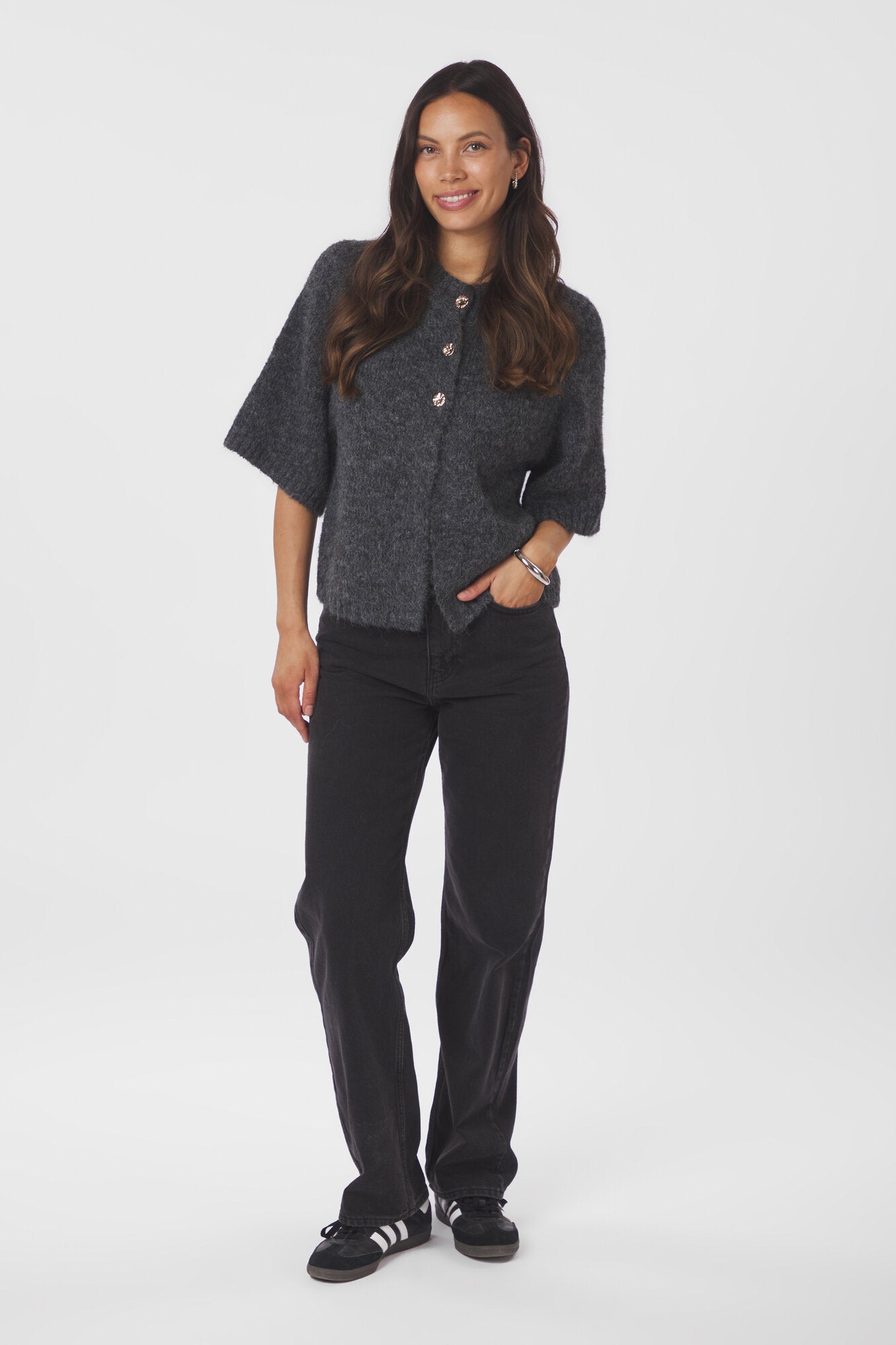 Benuta Fluffy cardigan - Antracit Melange